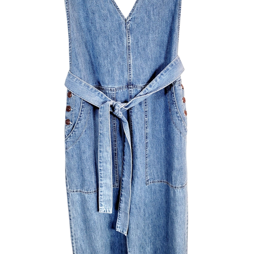 NWT ALEX MILL Ollie Belted Overalls In Denim Jumpsuit Small New - Picture 4 of 13